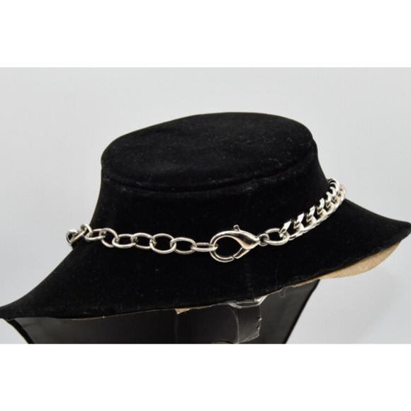 J Jansen Brutalist Onyx Gold & Silver Plated Austrian Crystal Statement Necklace - Picture 5 of 6